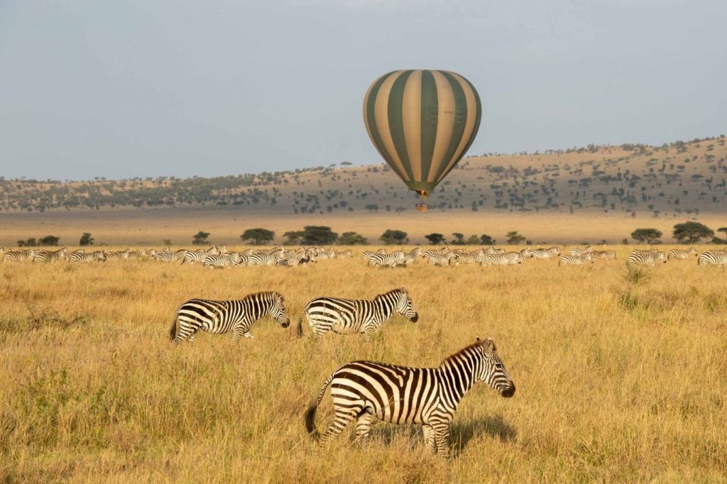 Hot air balloon safari Lake Masek Tented Lodge